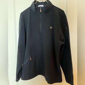 Peter Millar Men’s Fleece Half-Zip Pullover with Leather Accents